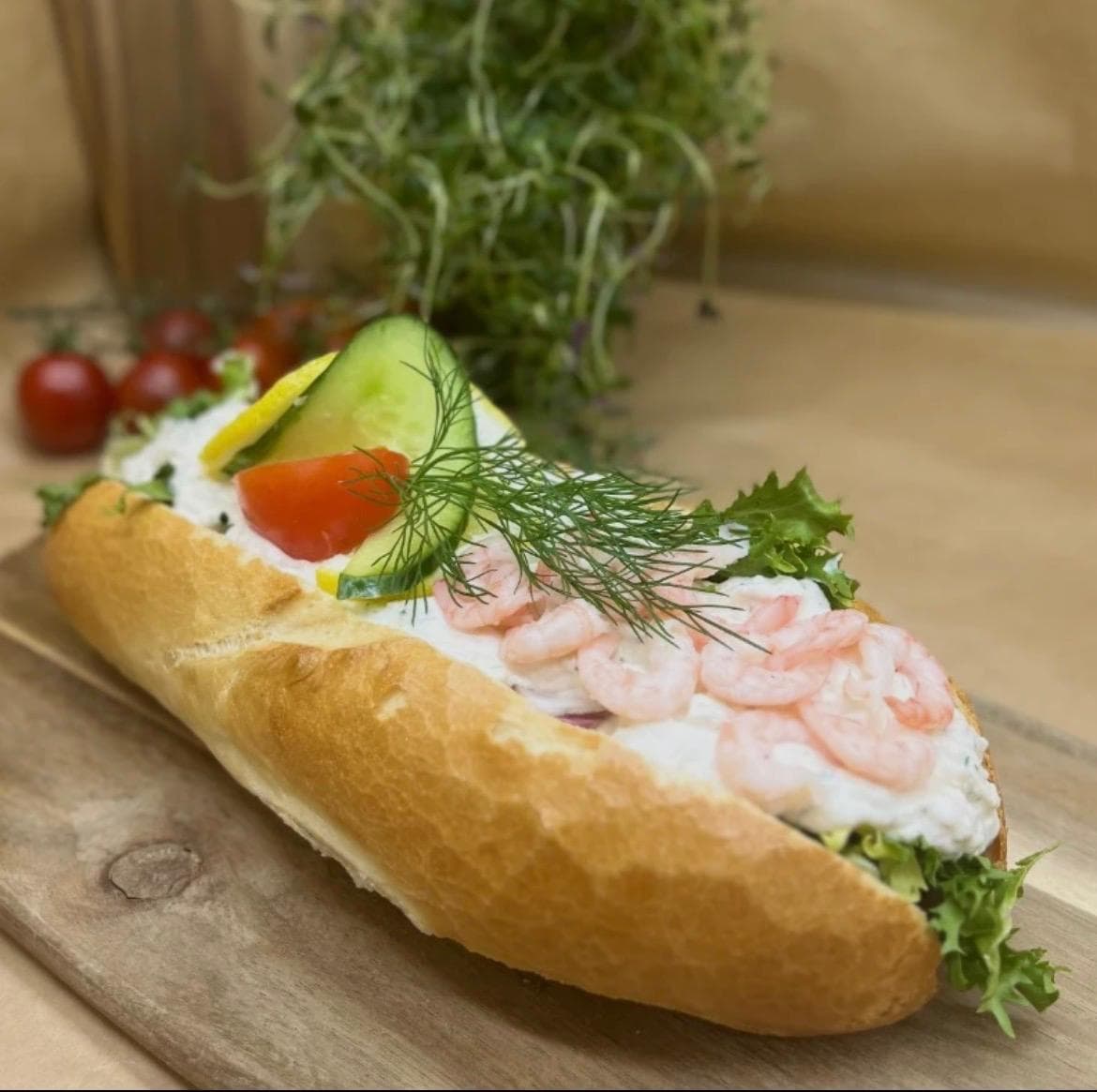 Baguette au Skagen – Sandwich artisanal Chez Elsa, Renens